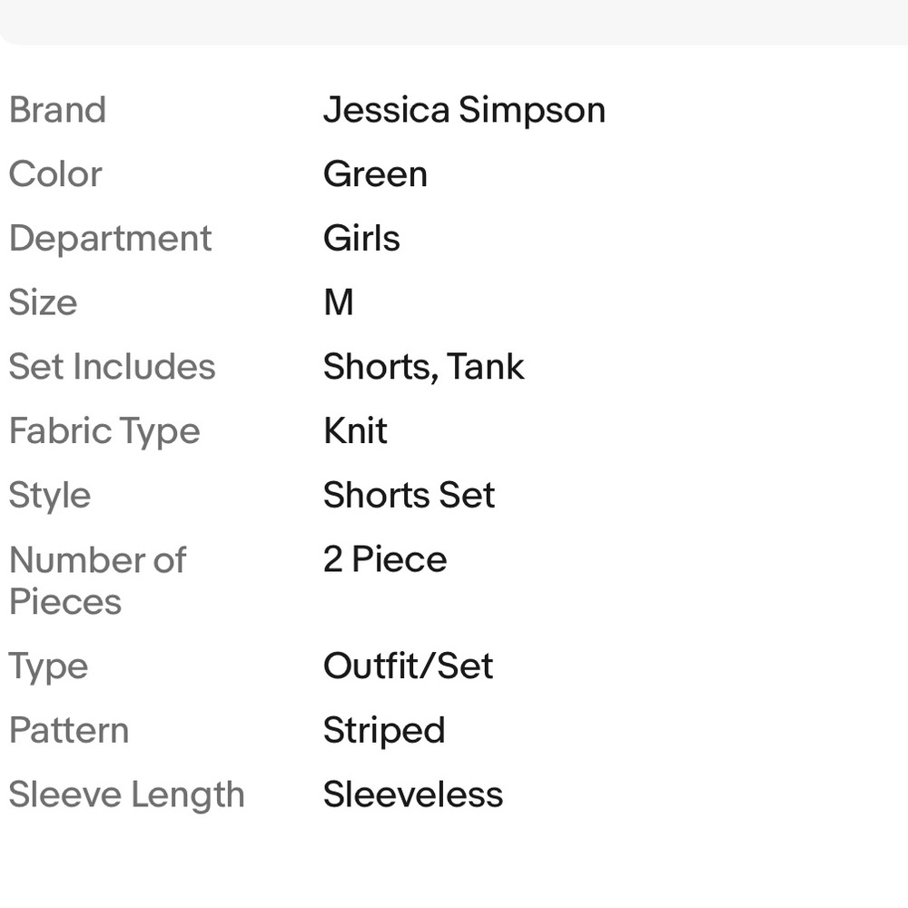 Jessica Simpson Green and White Striped Kids Knit Set, Sz M (8-10), NWT - Picture 9 of 10